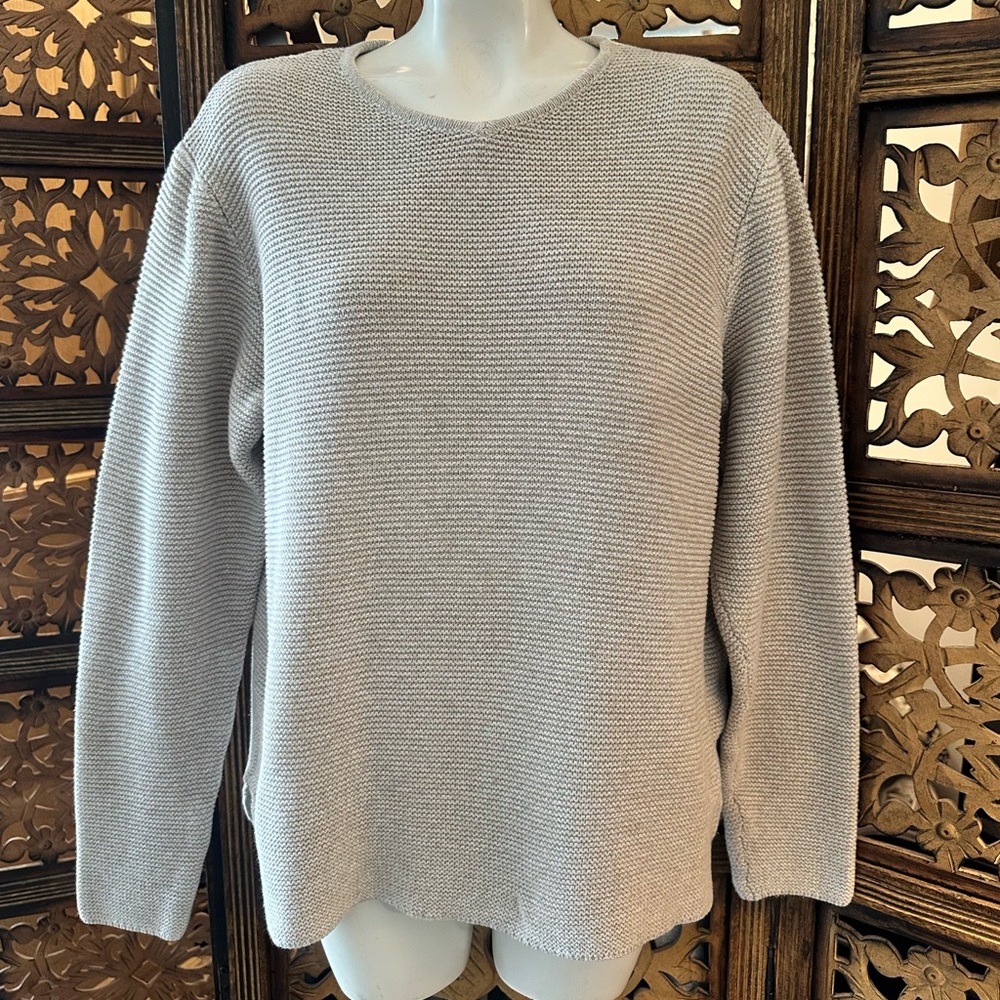 sahalie Beige / Oatmeal Pull On Chunky Knit Long Sleeved Sweater.
